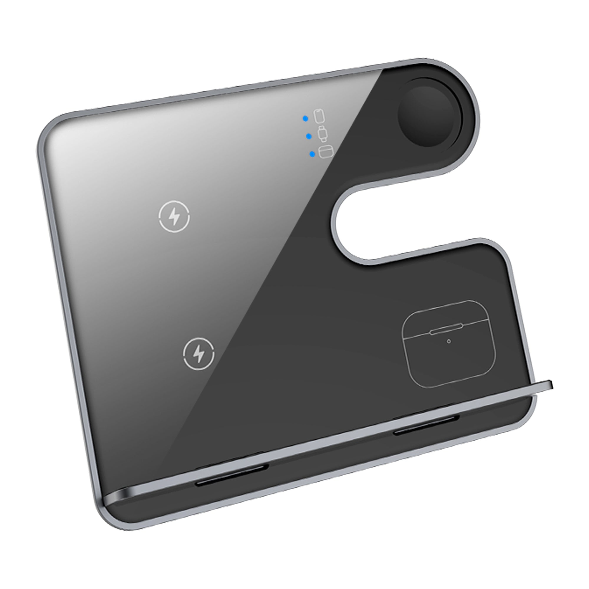 Q10C 3-in-1 15W Wireless Charger Phone Watch Earphone Charging Stand with Removable Bracket Q10C 3-in-1 15W Wireless Charger Phone Watch Earphone Charging Stand with Removable Bracket